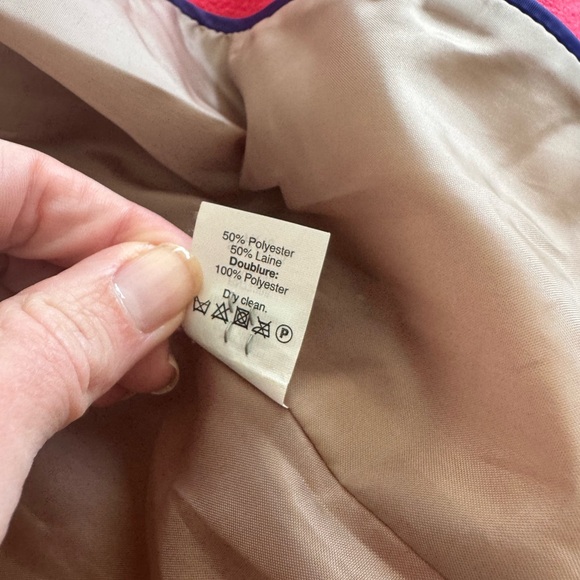 J Crew Coral Fuscia Pink Wool Cacoon City Pea Coat - Picture 5 of 7